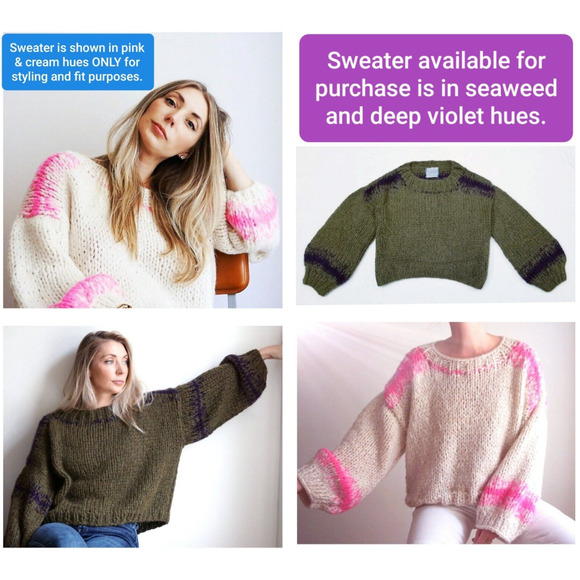 1965 BY ANNA BARTHELME handmade alpaca blend Italian knit sweater $628 OS - Picture 5 of 12